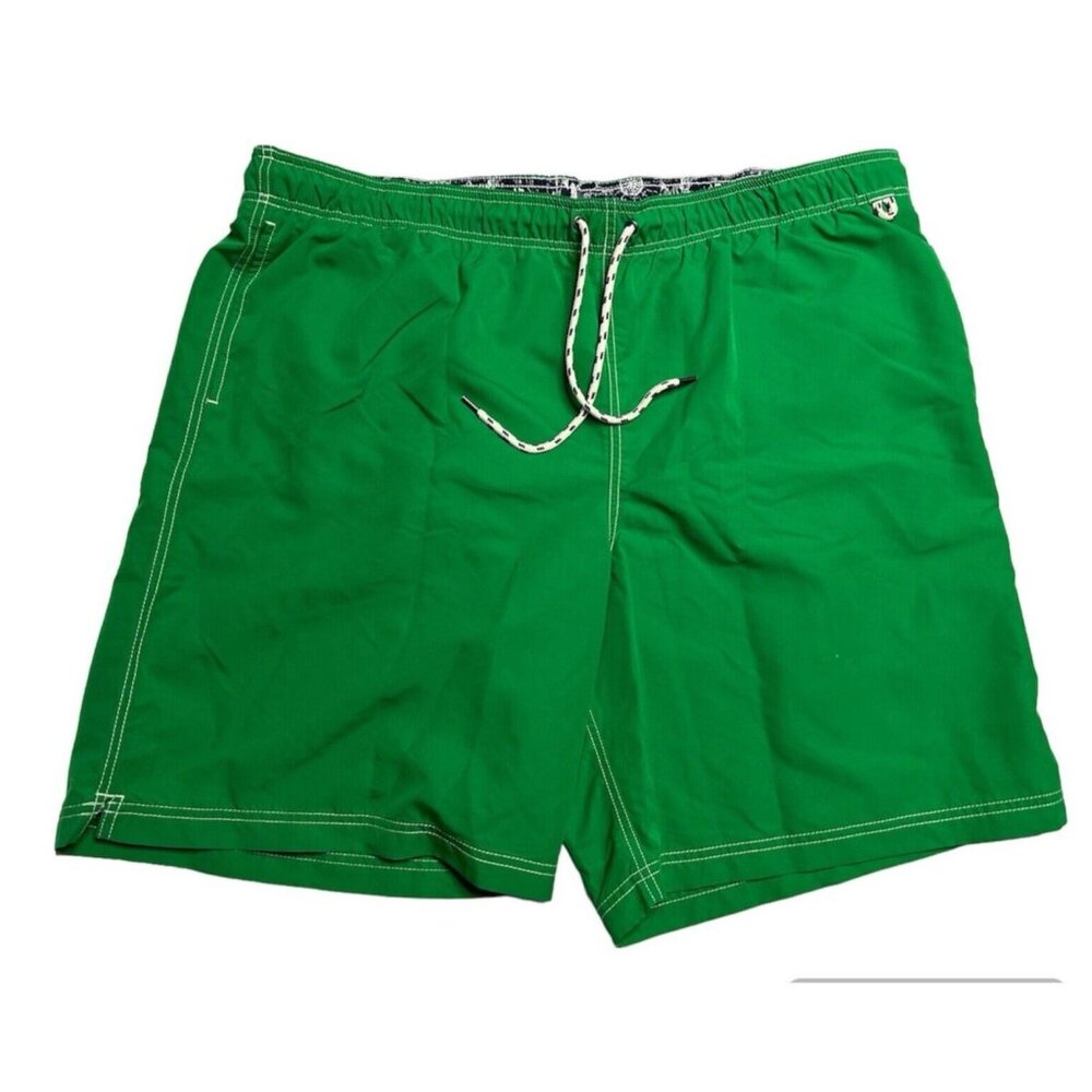 Lands End Mens Lined 9in Green Volley Shorts Swim Trunks UPF 50 Swimwear XXL New